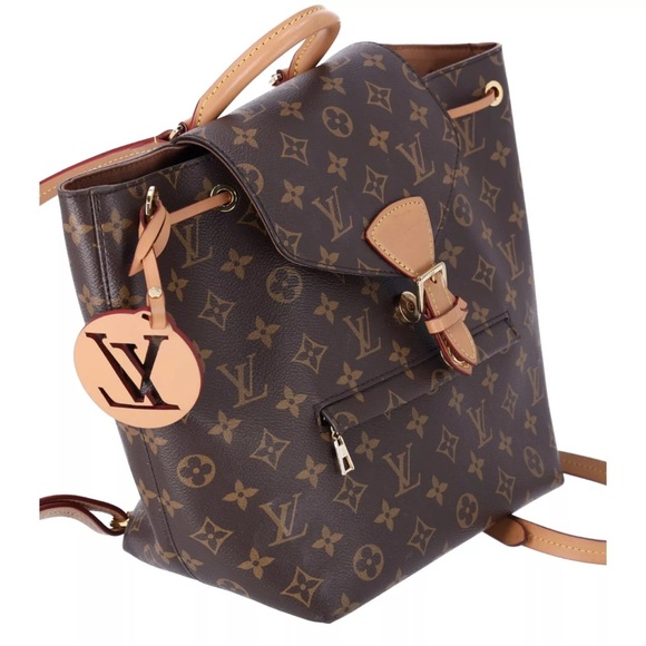 Louis Vuitton Montsouris PM Backpack Brown Monogram M45501 LV Logo Charm - Picture 15 of 16